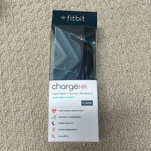 NIB Fitbit Charge HR Wristband Activity Tracker Sz. XLarge Black